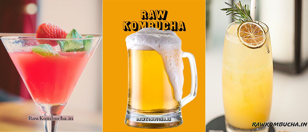 Kombucha in different flavours